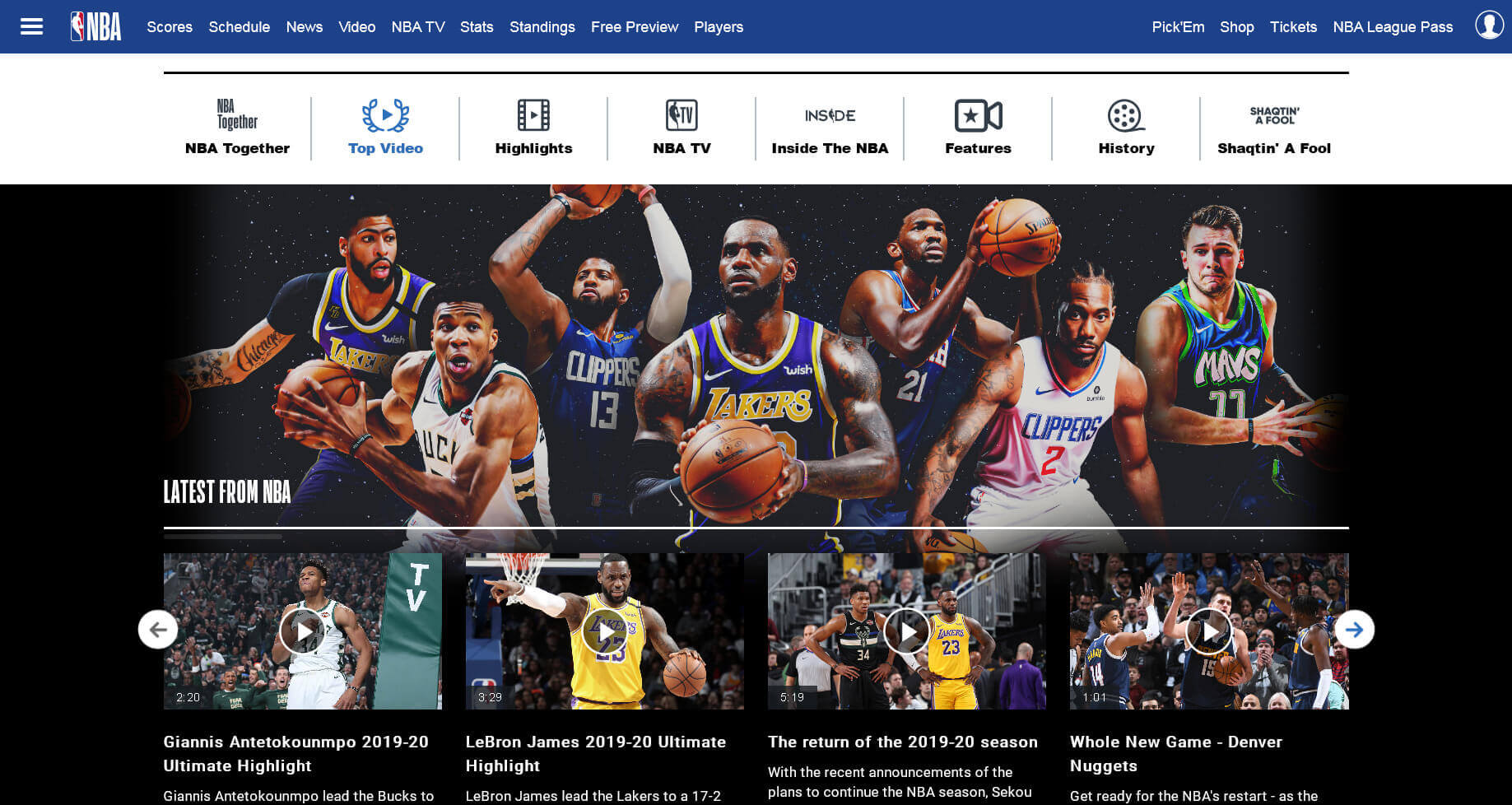 Видео на NBA.com
